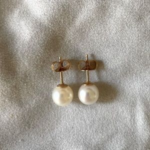 14k Gold and Pearl Earrings